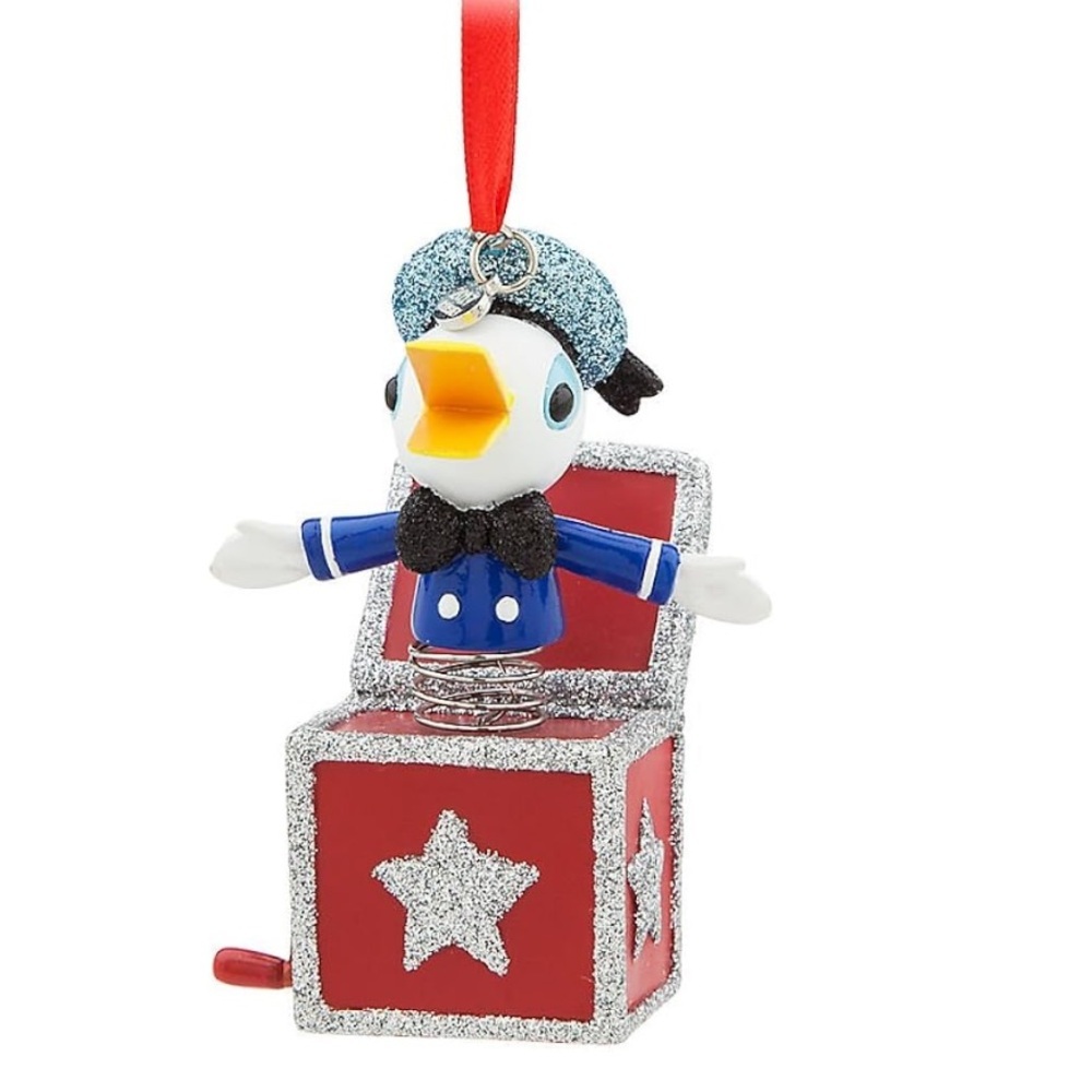 Disney Donald Duck Jack In The Box Sketchbook Christmas Ornament NEW